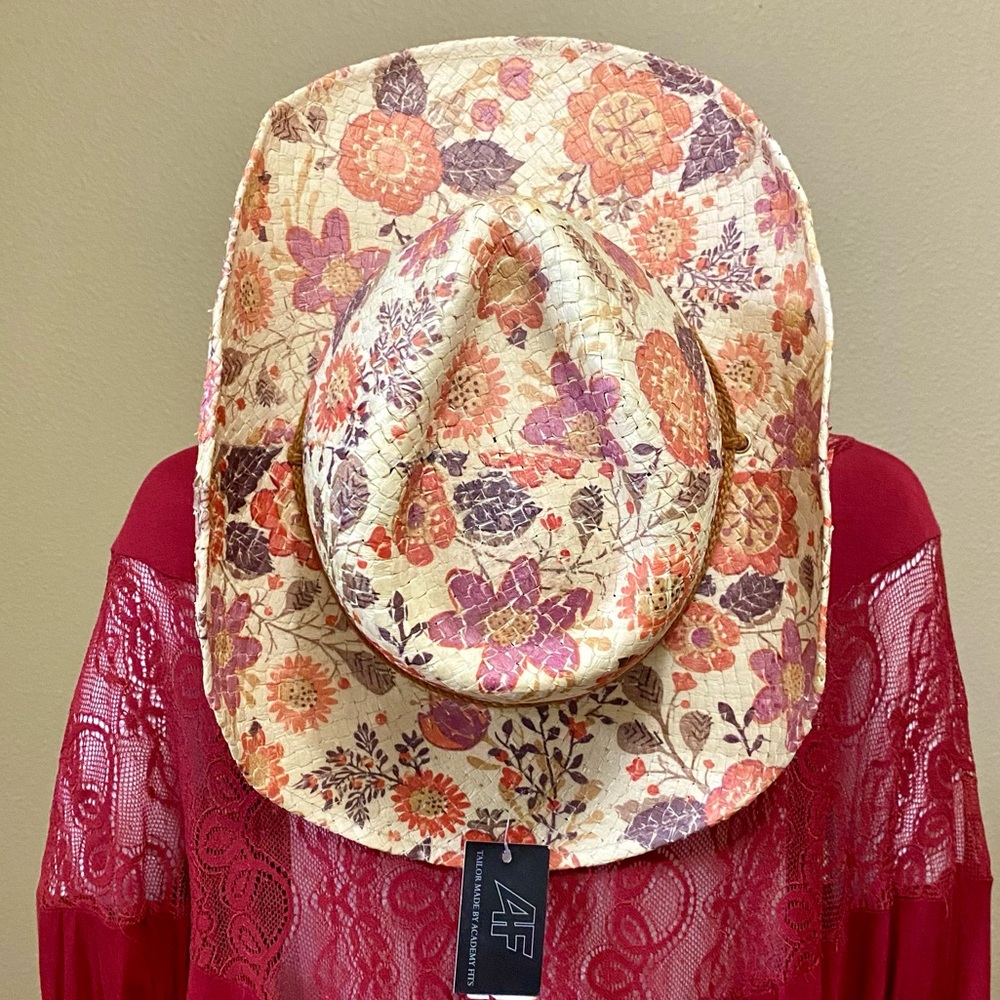 Floral Straw Cowboy Hat